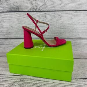 Sam Edelman Women's Kit Pink Suede Slingback Ankle Block Heels Size 9